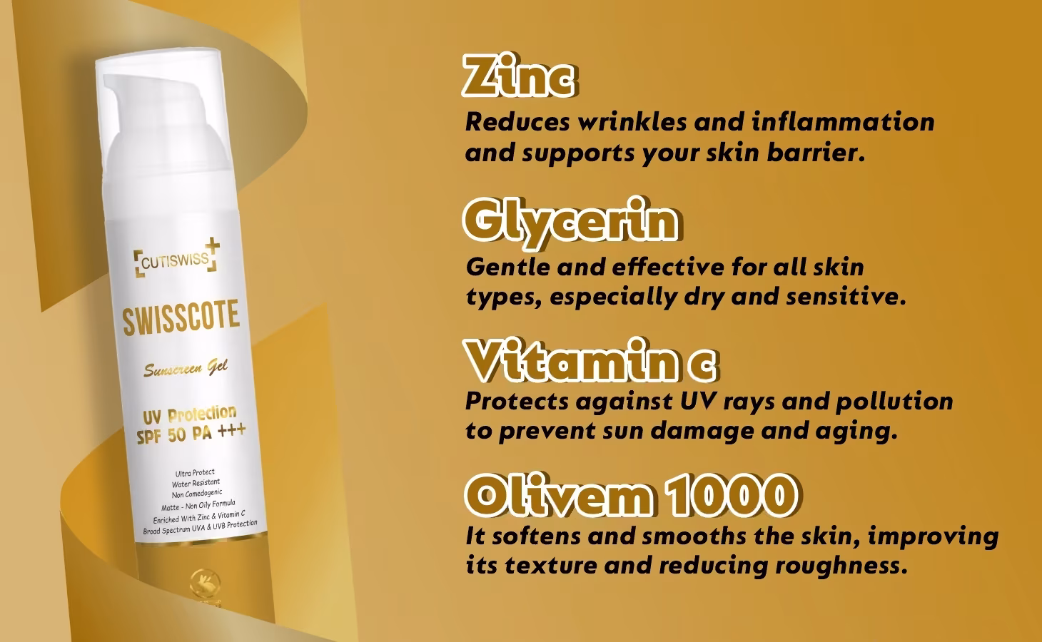 swisscote sunscreen gel spf+++